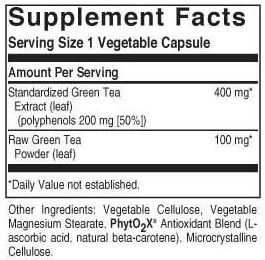 solgar green tea leaf extract label